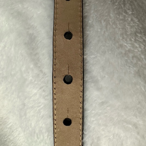 AUTHENTIC BRIGHTON 33-34” BLACK LIZARD SKIN SKINNY BELT WITH HERRINGBONE BUCKLE - Picture 7 of 11